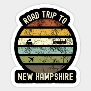 Road Trip To New Hampshire, Family Trip To New Hampshire, Holiday Trip to New Hampshire, Family Reunion in New Hampshire, Holidays in New Sticker